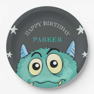 Assiettes En Carton Monster Thème Anniversaire Fête Personnalisée