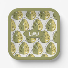 Assiettes En Carton Monstera Leaves – Green
