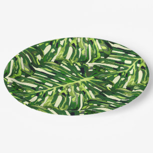 Assiettes En Carton Monstère tropicale Feuilles - Exotique
