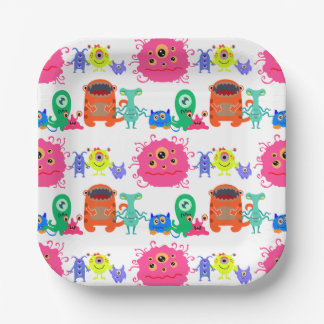 Assiettes En Carton Monstre De Couleur Claire