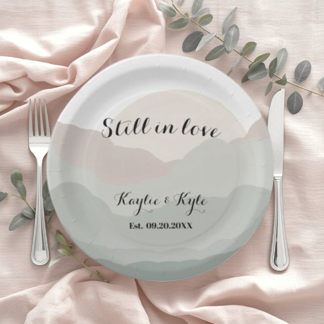 Assiettes En Carton Montagne aquarelle boho (Créateur téléchargé)