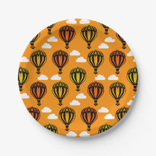 Assiettes En Carton Montgolfière Motif Monté en ballon