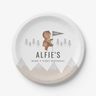 Assiettes En Carton Monts de l'ours Premier anniversaire