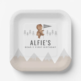 Assiettes En Carton Monts de l'ours Premier anniversaire