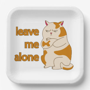 Assiettes En Carton Moody Grosse cat me laisse tranquille