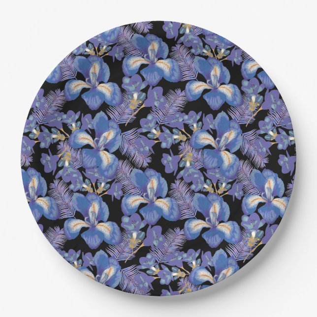 Assiettes En Carton moody iris (Devant)