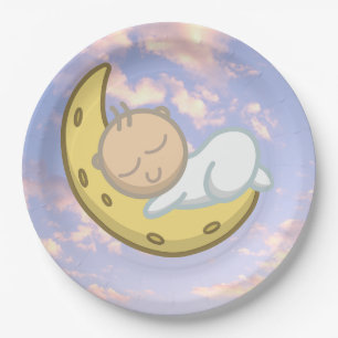 Assiettes En Carton Moon Baby Design