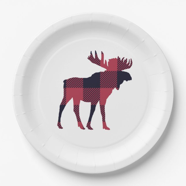 Assiettes En Carton Moose Buffalo Vérifier la nature sauvage (Devant)