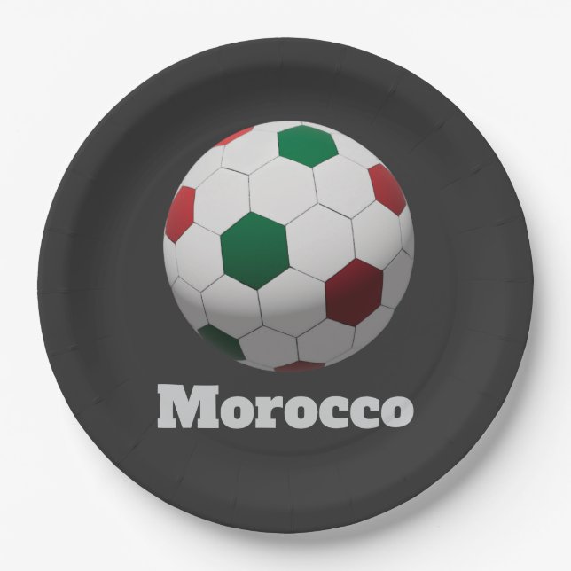 Assiettes En Carton Morocco Soccer (Devant)
