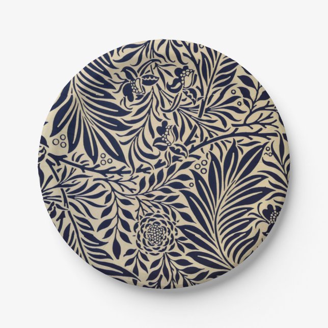 Assiettes En Carton Morris - Spray - bleu marine et neutre (Devant)