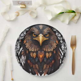 Assiettes En Carton Mosaic Eagle Portrait Coussin rond