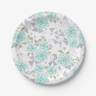 Assiettes En Carton Mosaïque, fleurs