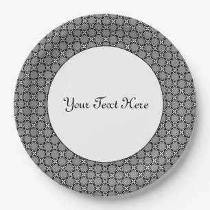 Assiettes En Carton Mosaïque noire et blanche