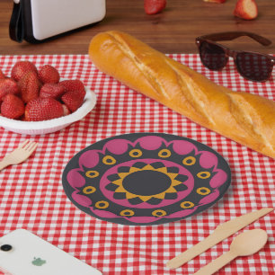 Assiettes En Carton mosaïque sombre