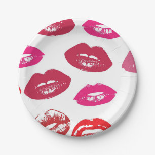Assiettes En Carton Motif à bouche rouge Personnalisé