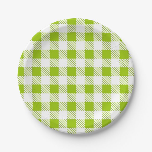 Assiettes En Carton Motif à carreaux (Devant)
