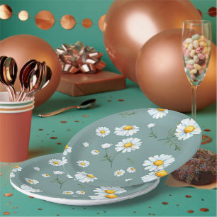 Assiettes En Carton Motif à fleurs Chamomile