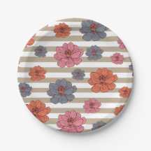 Motif à fleurs de couleur rétro
