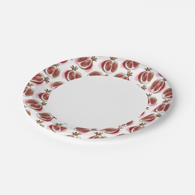 Assiettes En Carton Motif à la grenade (Angle)