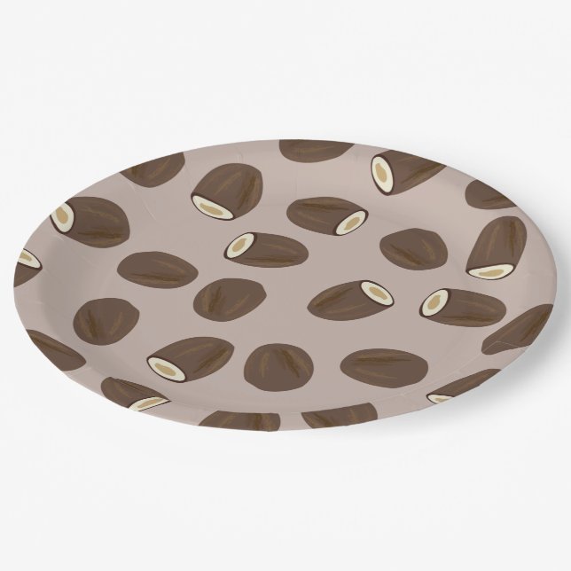 Assiettes En Carton Motif à la noix de coco (Angle)