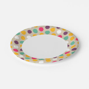 Assiettes En Carton motif à pois