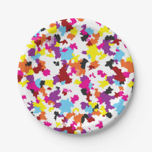 Assiettes En Carton Motif Abstrait couleur cristallin irrégulier