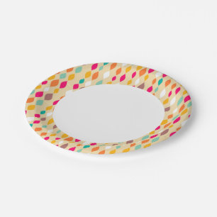 Assiettes En Carton motif abstrait de style rétro