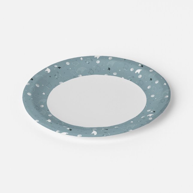 Assiettes En Carton motif affichant un joli polaire (Angle)