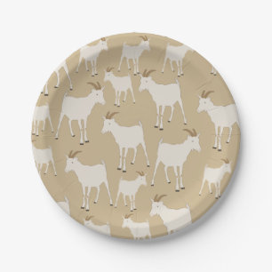 Assiettes En Carton Motif animal de la ferme de chèvres