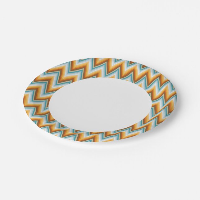 Assiettes En Carton Motif Arrière - plan Chevron (Angle)