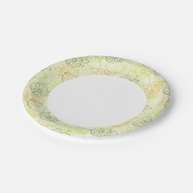 Assiettes En Carton Motif au citron (Angle)