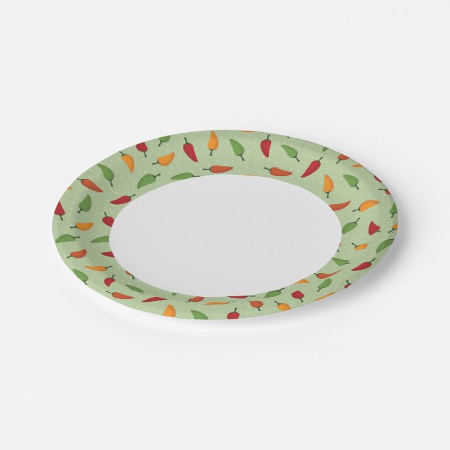 Assiettes En Carton motif au piment (Angle)