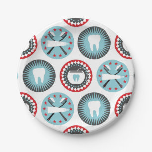 Assiettes En Carton Motif audacieux d'art dentaire - hygiéniste