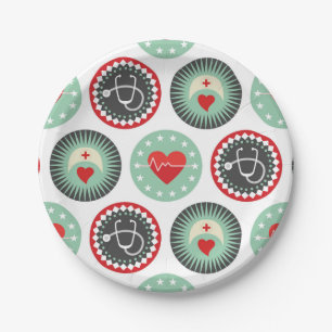 Assiettes En Carton Motif audacieux d'infirmière - soins de santé de