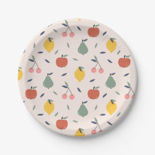 Assiettes En Carton Motif aux fruits mignons