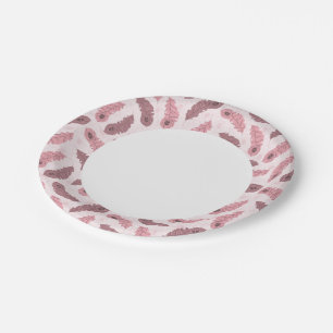 Assiettes En Carton motif aux plumes de paons