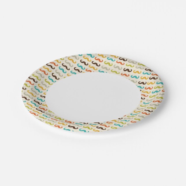 Assiettes En Carton Motif avec moustache (Angle)