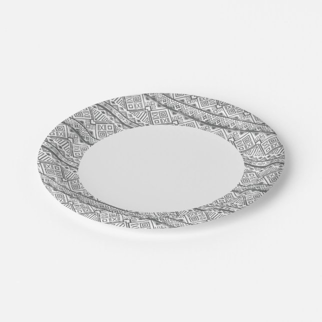 Assiettes En Carton Motif aztèque géométrique Abstrait 2 (Angle)