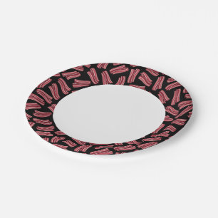 Assiettes En Carton Motif Bacon