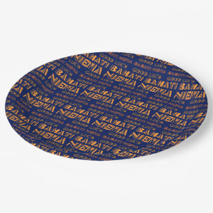 Assiettes En Carton Motif Bahati Niema, Bonne chance dans papier swahi