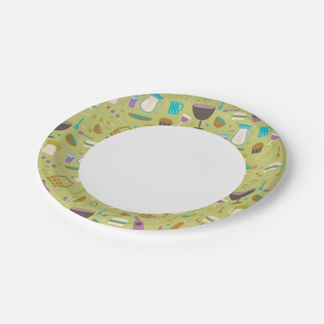 Assiettes En Carton Motif barbecue (Angle)