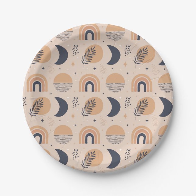 Assiettes En Carton Motif bio Boho (Devant)