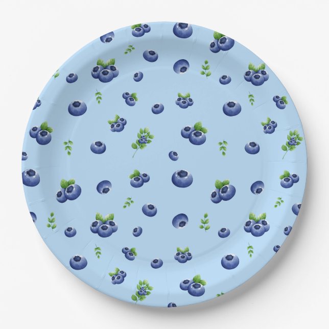 Assiettes En Carton Motif Blueberry (Devant)
