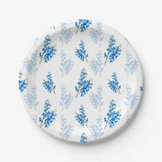 Assiettes En Carton Motif Bluebonnet