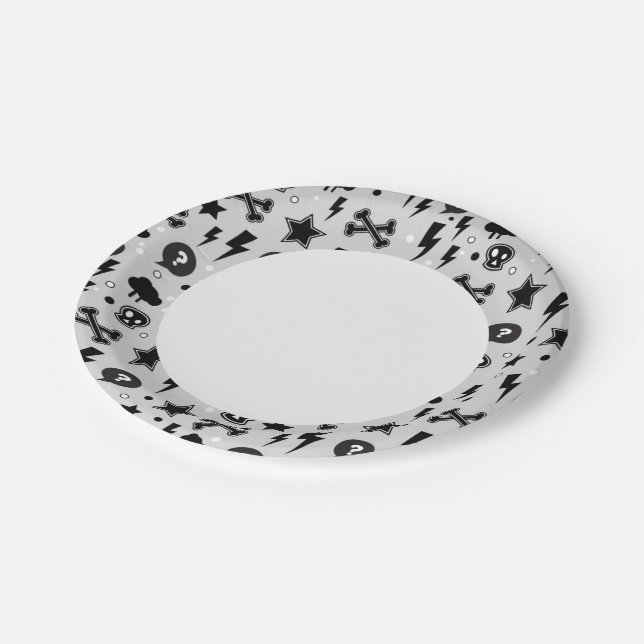 Assiettes En Carton motif branché (Angle)