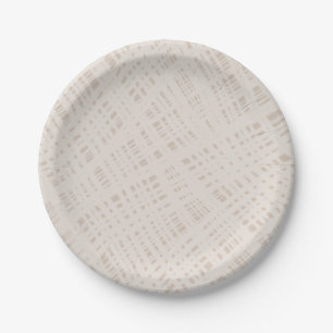 Assiettes En Carton Motif Burlap Beige Neutre De Linge Peint