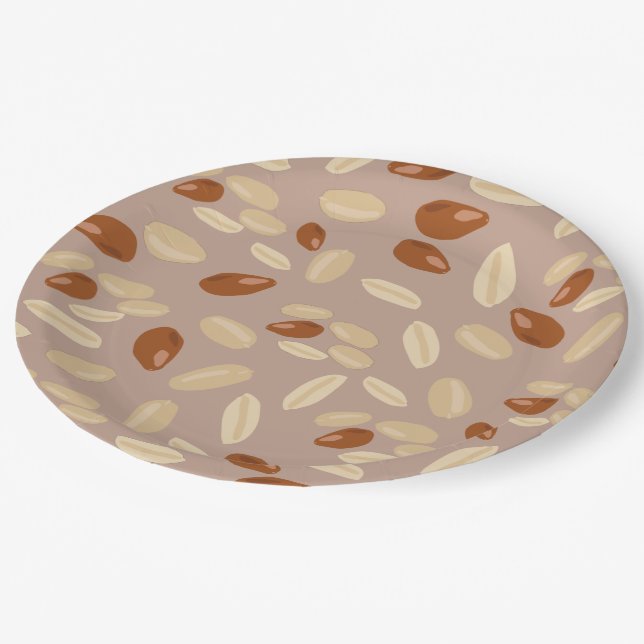 Assiettes En Carton Motif cacahuètes (Angle)