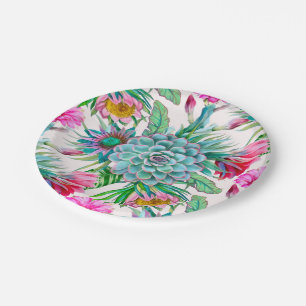 Assiettes En Carton Motif cactus
