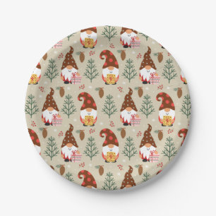 Assiettes En Carton Motif cadeau Noël Gnomes