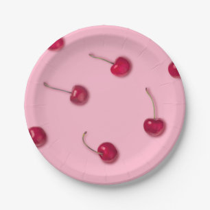 Assiettes En Carton Motif cerise